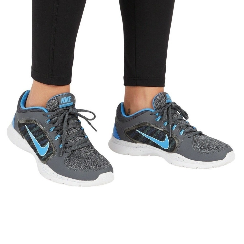 Nike Flex Women's 8.5 Training Shoes‎ Gray Blue Athletic Sneakers Casual Running